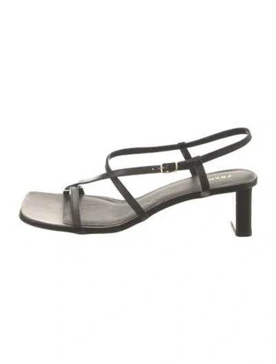 Pre-owned Frame Leather Slingback Sandals In Black
