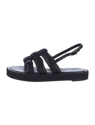 Pre-owned Frame Leather Slingback Sandals In Black