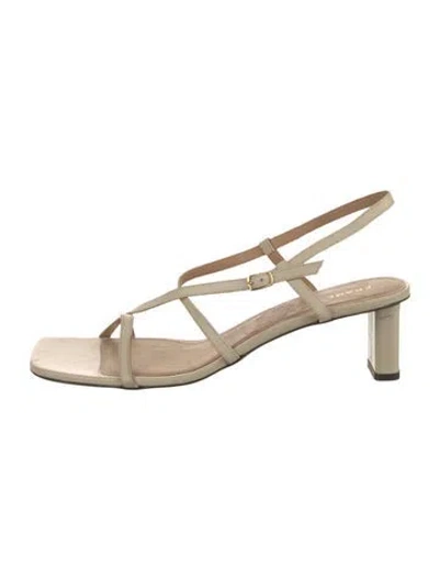 Pre-owned Frame Leather Slingback Sandals In Neutral