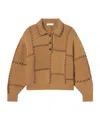 Frame Wool Blend Oversize Sweater Ribbed Cuffs Hem In Brown