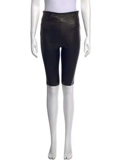 Pre-owned Frame Leather Straight Leg Pants In Black