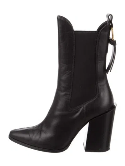 Pre-owned Frame Leather Tassel Accents Chelsea Boots In Black