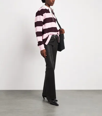Frame Leather The Rodeo Low-rise Bootcut Trousers In Black