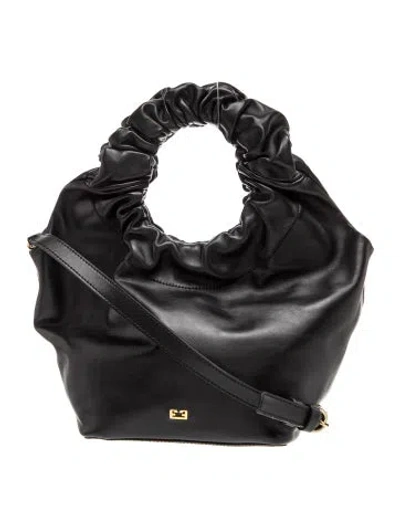 Pre-owned Frame Leather Top Handle Bag In Black