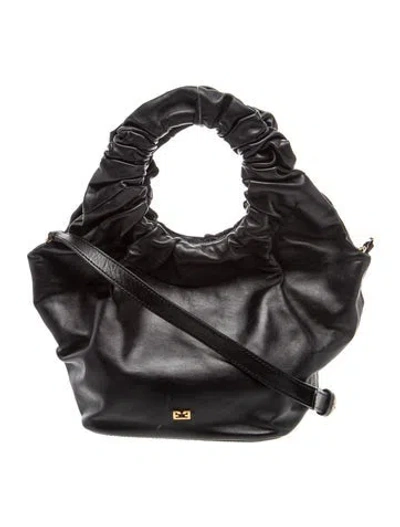 Pre-owned Frame Leather Top Handle Bag In Black