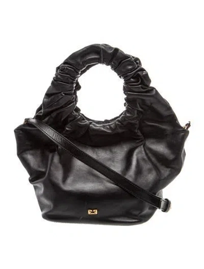 Pre-owned Frame Leather Top Handle Bag In Black