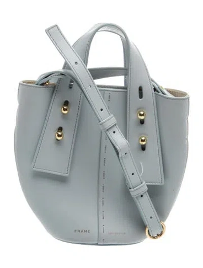 Pre-owned Frame Leather Top Handle Bag In Blue