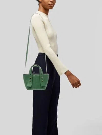 Pre-owned Frame Leather Top Handle Bag In Green