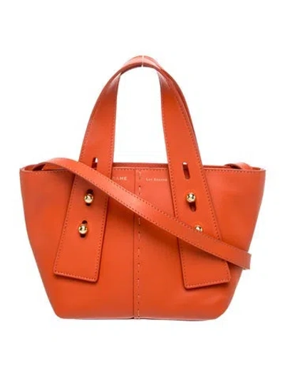Pre-owned Frame Leather Top Handle Bag In Orange