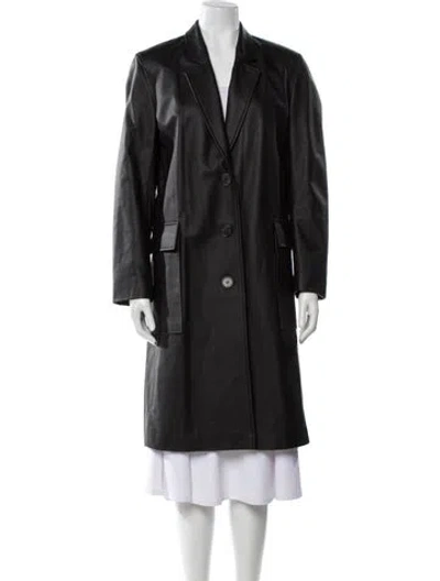Pre-owned Frame Leather Trench Coat In Black