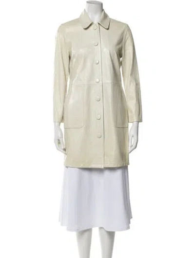 Pre-owned Frame Leather Trench Coat In Neutral