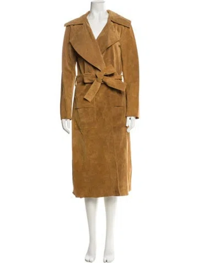 Pre-owned Frame Leather Trench Coat In Neutral