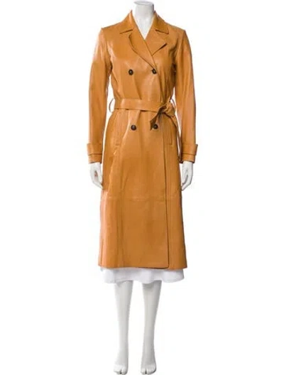 Pre-owned Frame Leather Trench Coat In Neutral