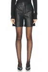 Frame Easy Leather Shorts In Black