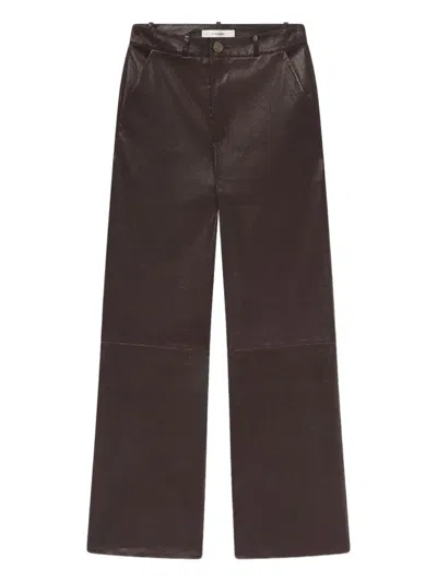 Frame Leather Trousers In Brown