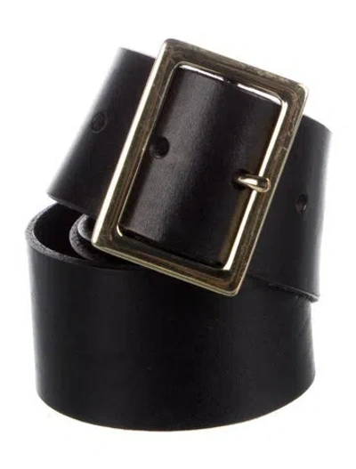 Pre-owned Frame Leather Waist Belt In Black