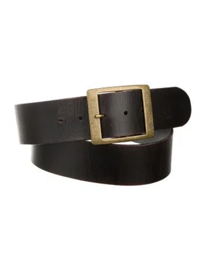 Pre-owned Frame Leather Waist Belt In Black