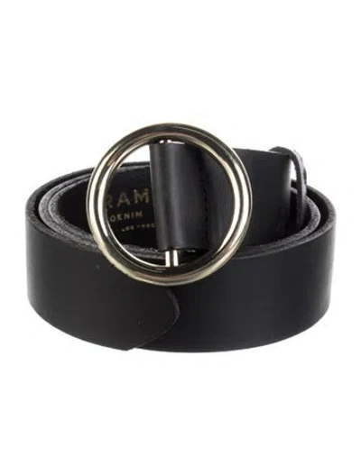 Pre-owned Frame Leather Waist Belt In Black