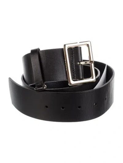 Pre-owned Frame Leather Waist Belt In Black