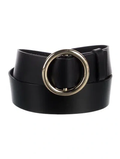 Pre-owned Frame Leather Waist Belt In Black