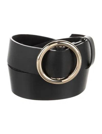 Pre-owned Frame Leather Waist Belt In Black