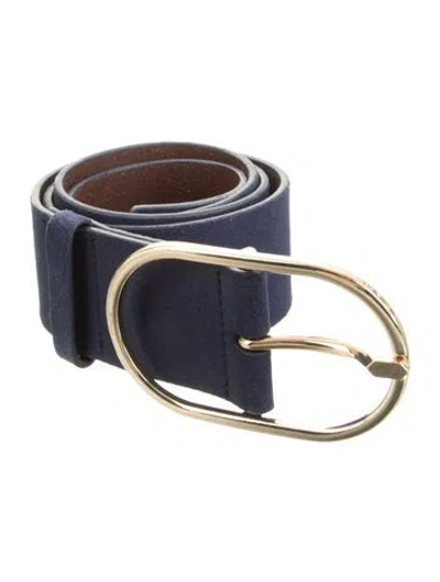 Pre-owned Frame Leather Waist Belt In Blue