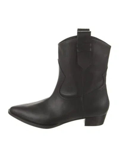 Pre-owned Frame Leather Western Boots In Black