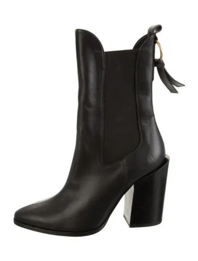 Pre-owned Frame Leather Western Boots In Black