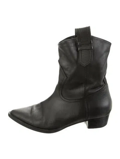 Pre-owned Frame Leather Western Boots In Black