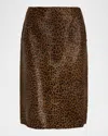 Frame Leopard Calfhair Skirt In Multi