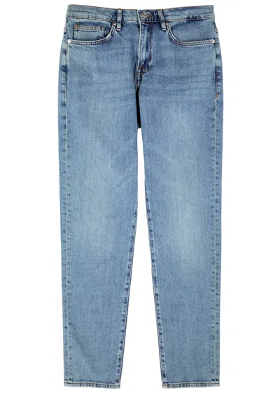 Frame L'homme Athletic Slim-leg Jeans In Mid Blu