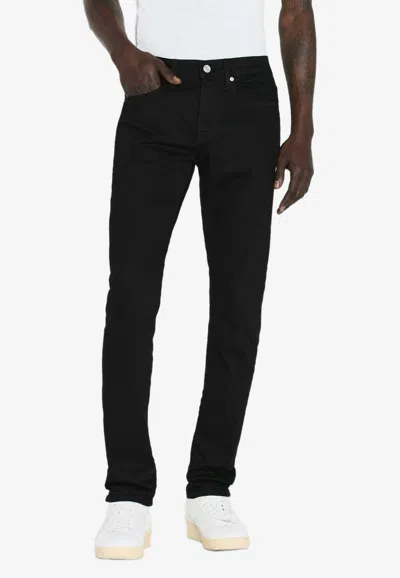 Frame L'homme Classic Slim Jeans In Black