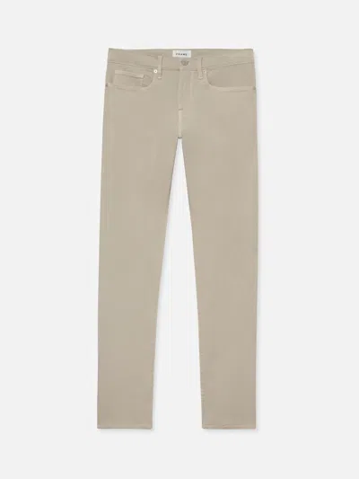 Frame L'homme Slim Brushed Twill Jeans In Gray