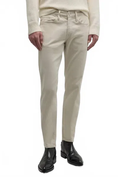 Frame L'homme Slim Brushed Twill Jeans In Milk Beige In Brown