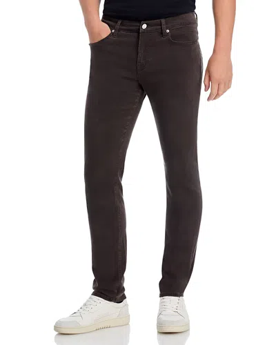 Frame L'homme Slim Brushed Twill Pants In Dark Chocolate In Gray