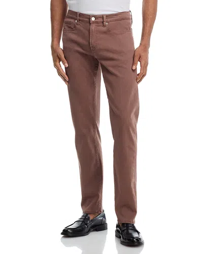 Frame L'homme Slim Brushed Twill Pants In Mauve In Brown