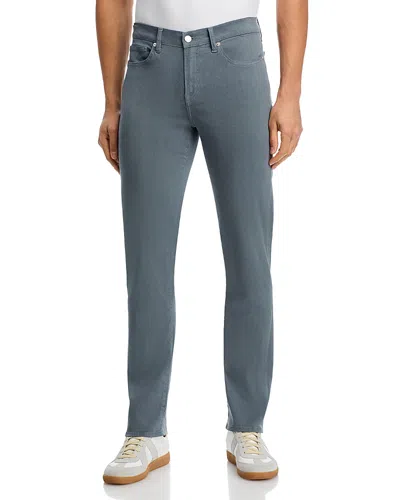 Frame L'homme Slim Brushed Twill Pants In Modern Green In Blue