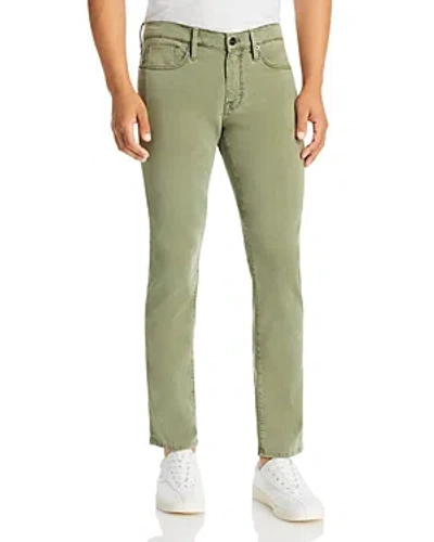Frame L'homme Slim Brushed Twill Pants In Washed Military