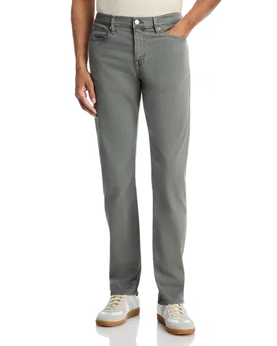 Frame L'homme Slim Fit Brushed Twill Pants In Dusty Emerald In Gray