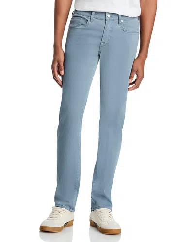 FRAME L'HOMME SLIM FIT BRUSHED TWILL PANTS IN SMOKY BLUE