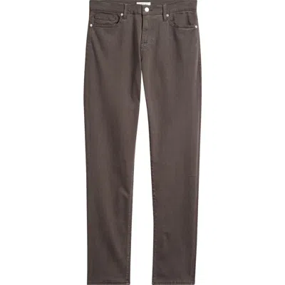 Frame L'homme Slim Fit Five-pocket Twill Pants In Brown