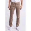 Frame L'homme Slim Brushed Twill Pants In Dark Khaki In Brown