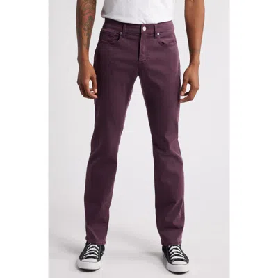 Frame L'homme Slim Fit Five-pocket Twill Pants In Wine