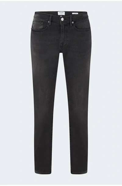 Frame L'homme Slim Jean In Fade To Grey In Black