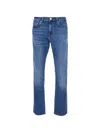 Frame Logo Patch Straight-leg Jeans In Blue