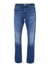 Frame Logo Patch Straight-leg Jeans In Blue