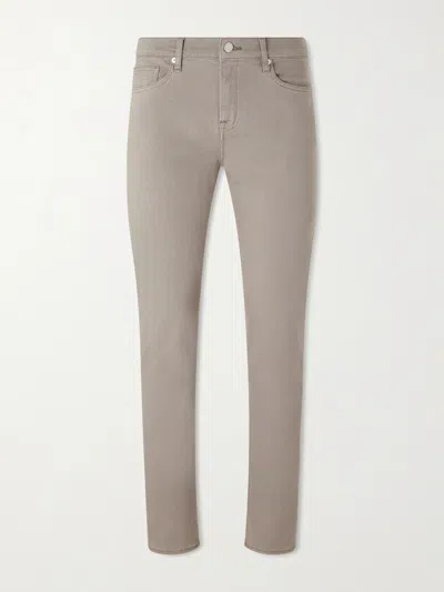Frame L'homme Slim-fit Stretch Lyocell-blend Trousers In Brown