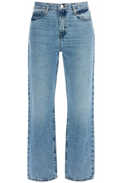 Frame Light Blue High-waisted Straight Ankle Jeans Le Jane