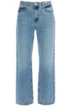 Frame Light Blue High-waisted Straight Ankle Jeans Le Jane In Blue