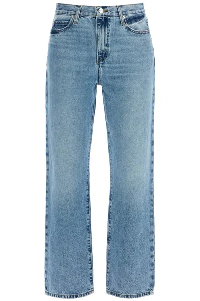 Frame Light Blue High-waisted Straight Ankle Jeans Le Jane